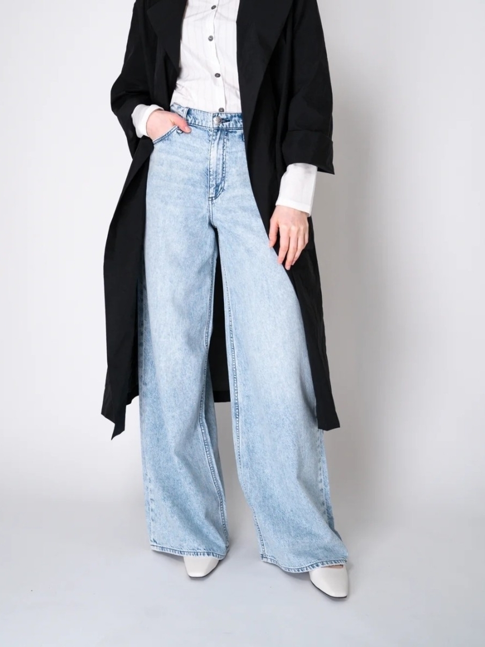 rag & bone Sofie High-Rise Full Lenght Ultra Wide Jeans 27 Light Wash Acid Baggy